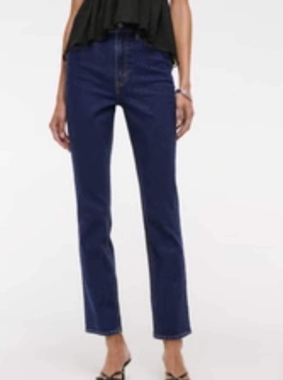 Abercombie & Fitch The Ankle Straight Ultra High-Rise Women's Dark Blue Jeans